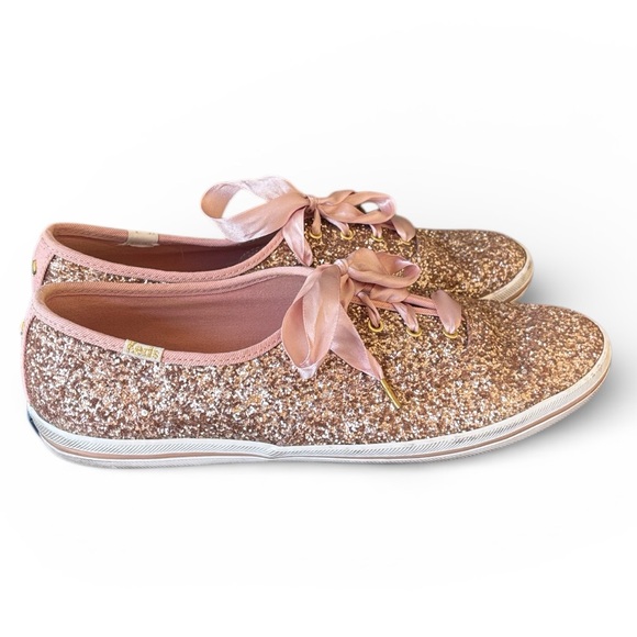 Keds Shoes - Keds X Kate Spade Collab Rose Gold Glitter Sequin Sneakers Size 10